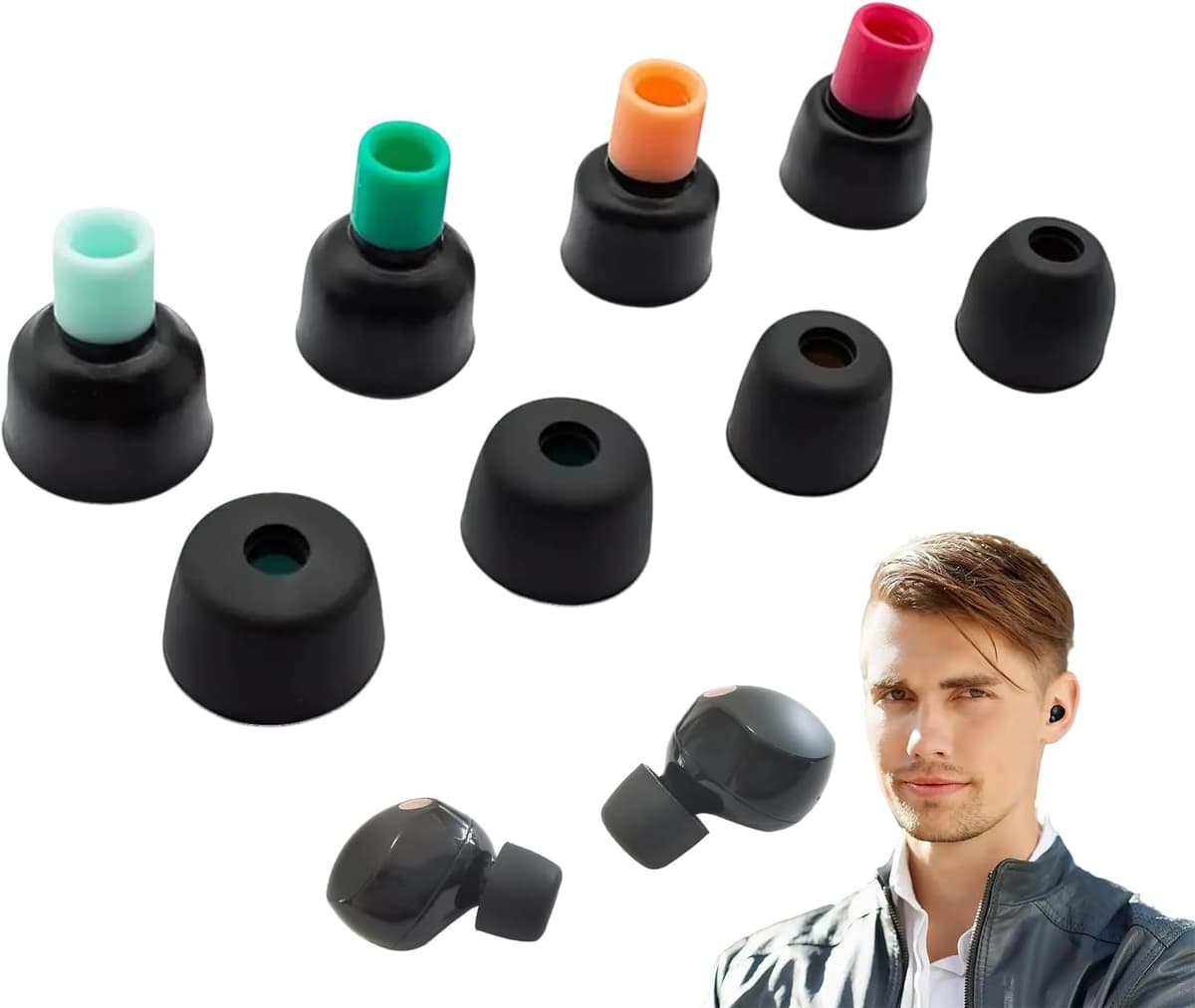 ZWWOGE 4 Pairs Silicone Earplugs Compatible