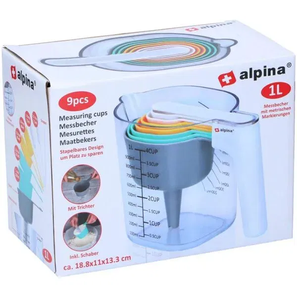 ALPINA 9 Piece Measuring Cup Spoons