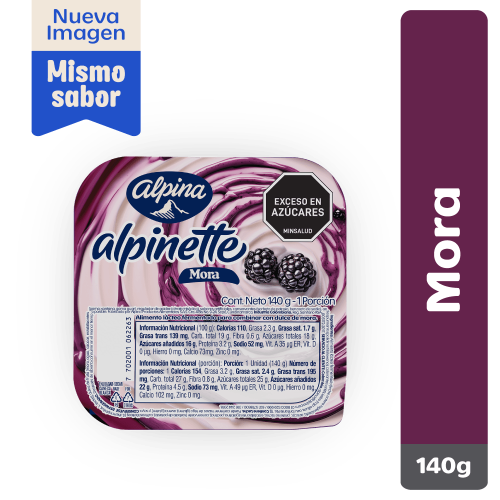 ALPINA Alimento Lacteo Alpinette Mora x140g refrigerado