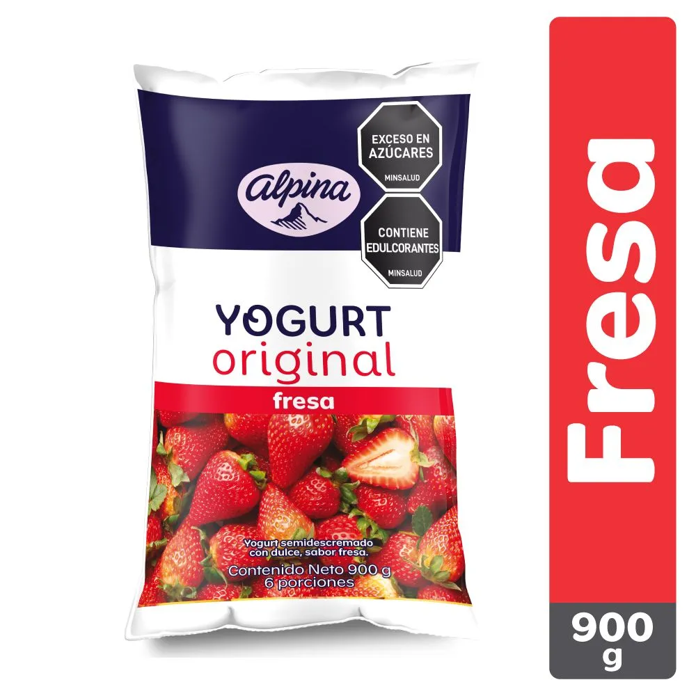 ALPINA Yogurt Fresa Bolsa x900g refrigerado