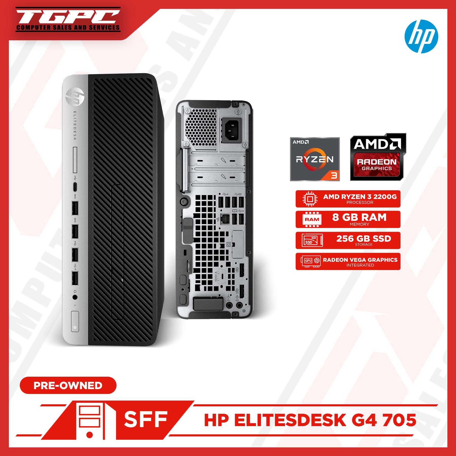AMD Hp Elitedesk 705 g4 Ryzen 120 GB
