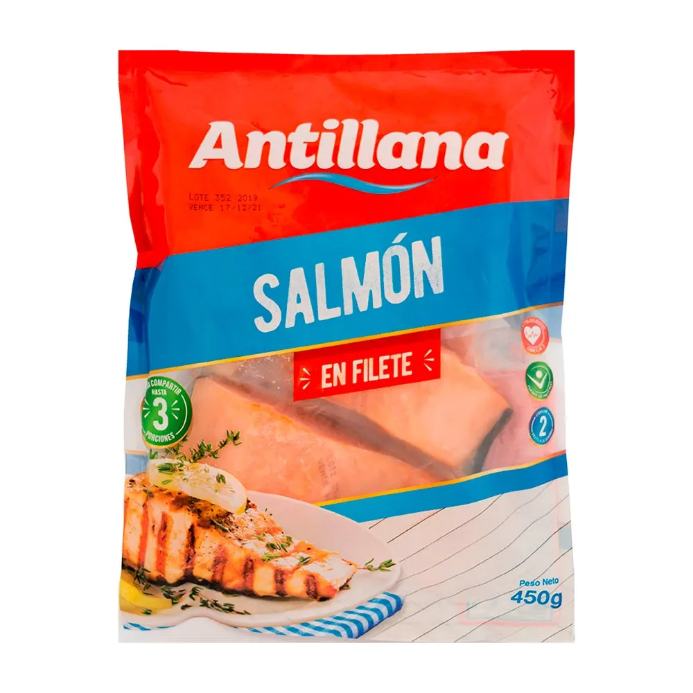 ANTILLANA Filete Salmon X 450 G congelado ANTILLANA Filete Salmon X 450 G congelado
