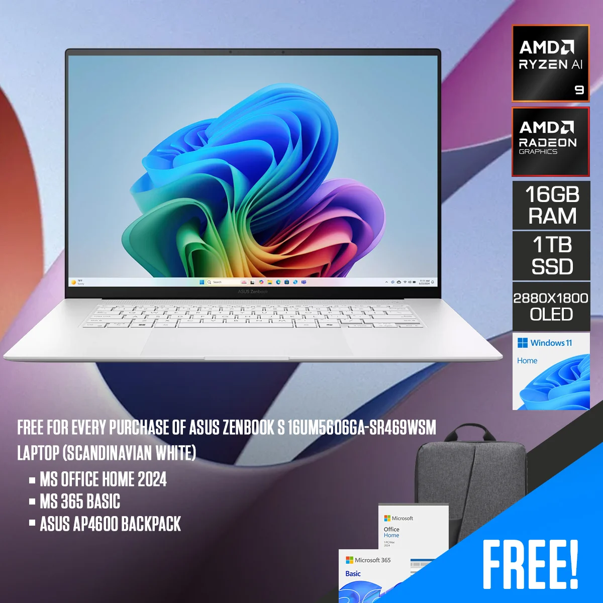 Asus Zenbook S 16um5606ga sr469wsm Scandinavian 1 TB