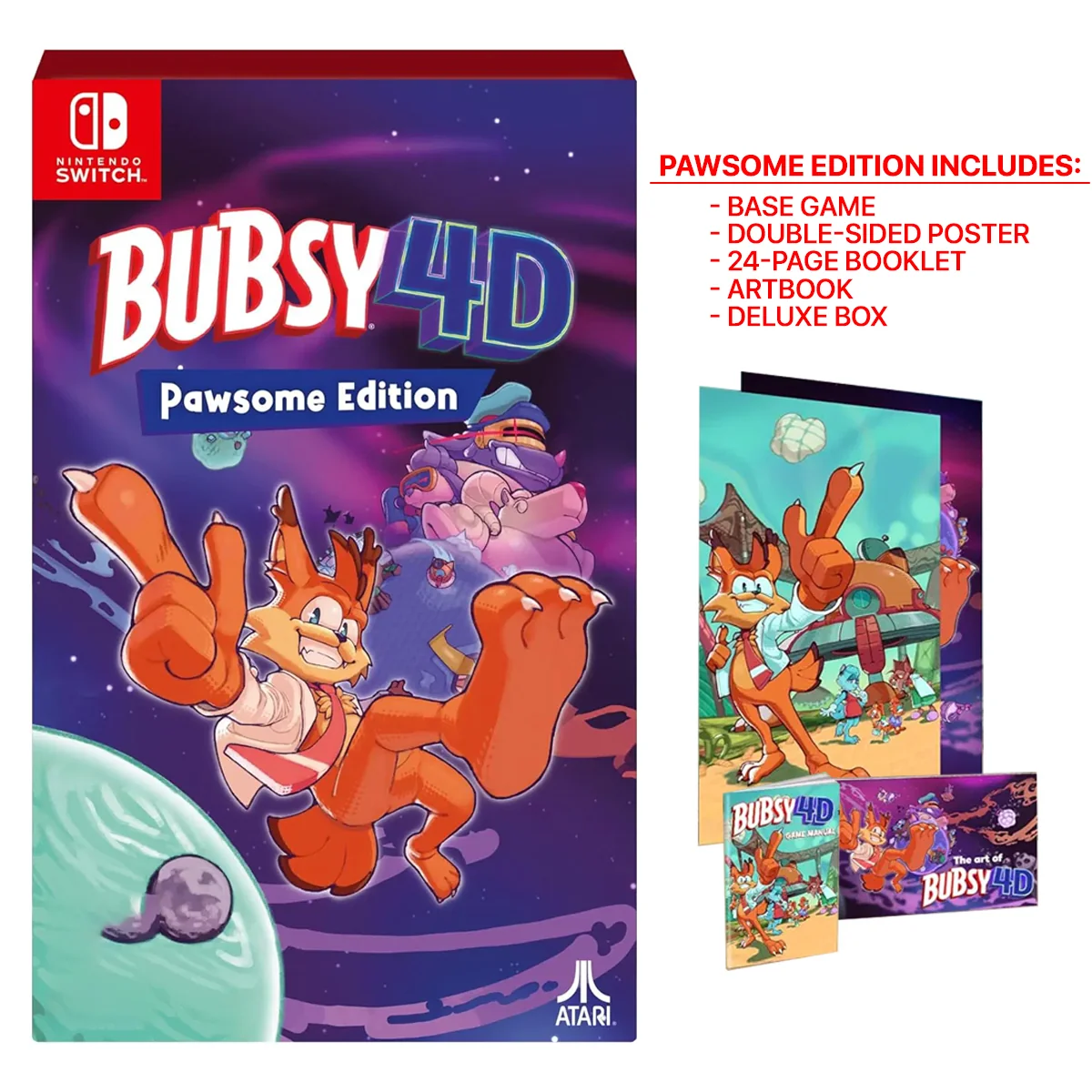 Atari Nintendo Switch Bubsy 4d Pawsome Edition