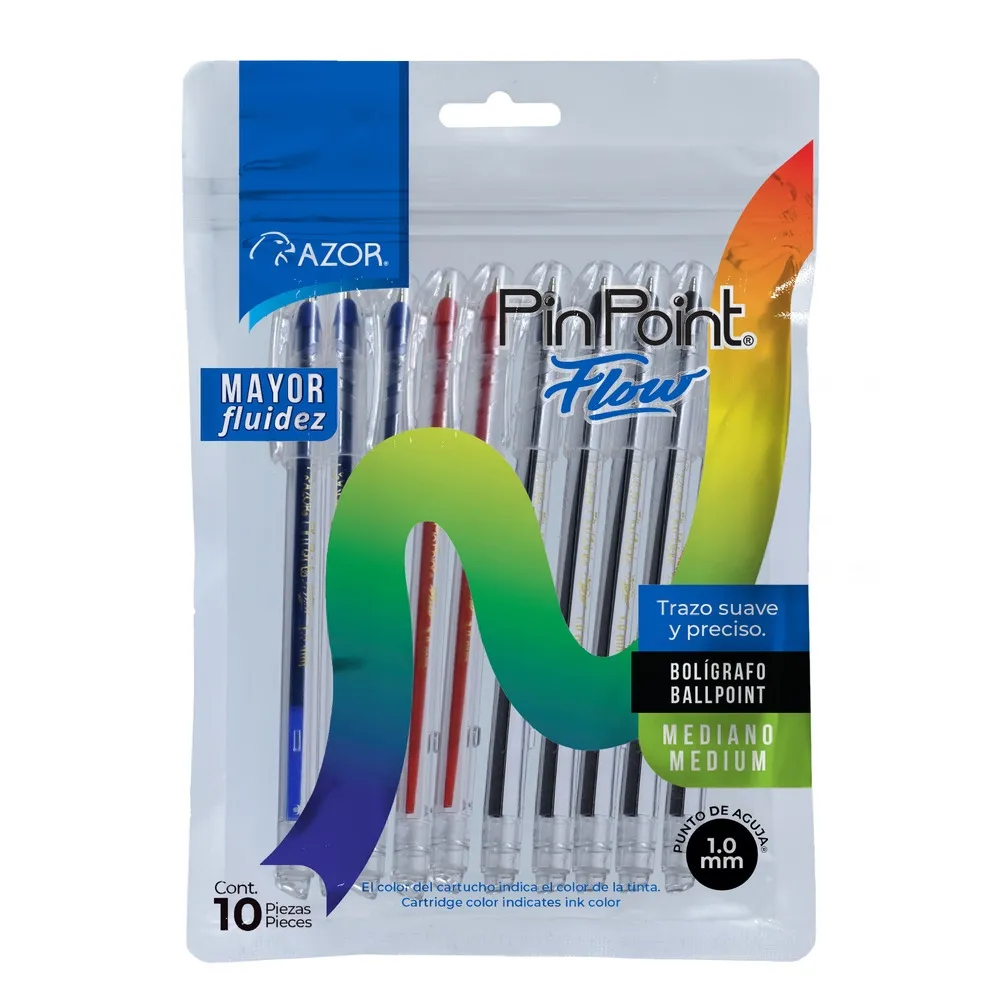 Azor Boligrafos Retractiles Pin Point Multicolor