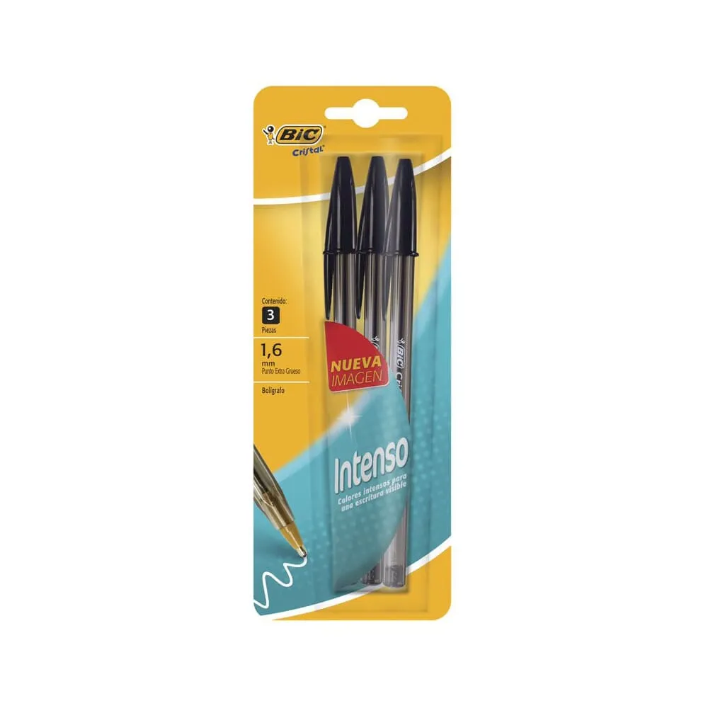 Bic Boligrafos Cristal Extragrueso 3 Piezas