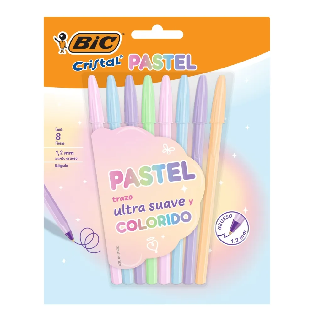 Bic Boligrafos Cristal Pastel Multicolor 8