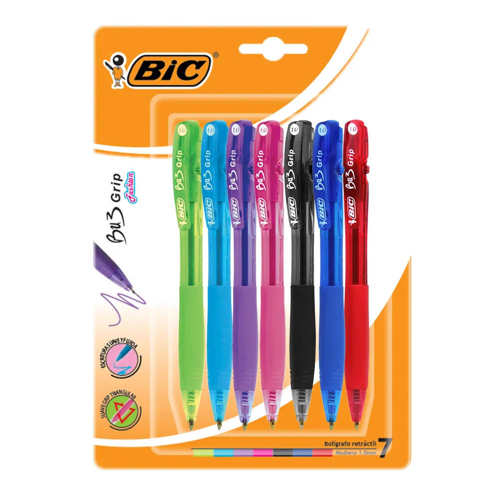 Bic Boligrafos Grip Fashion Multicolor Medio