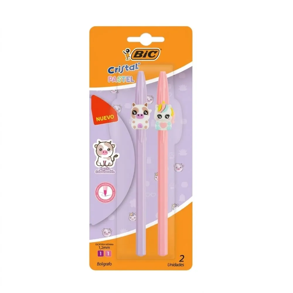 Bic Boligrafos Pastel Grueso 2 Piezas