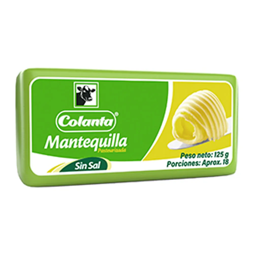 COLANTA Mantequilla Sin Sal x125g refrigerado
