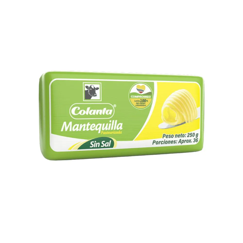 COLANTA Mantequilla Sin Sal x250g refrigerado