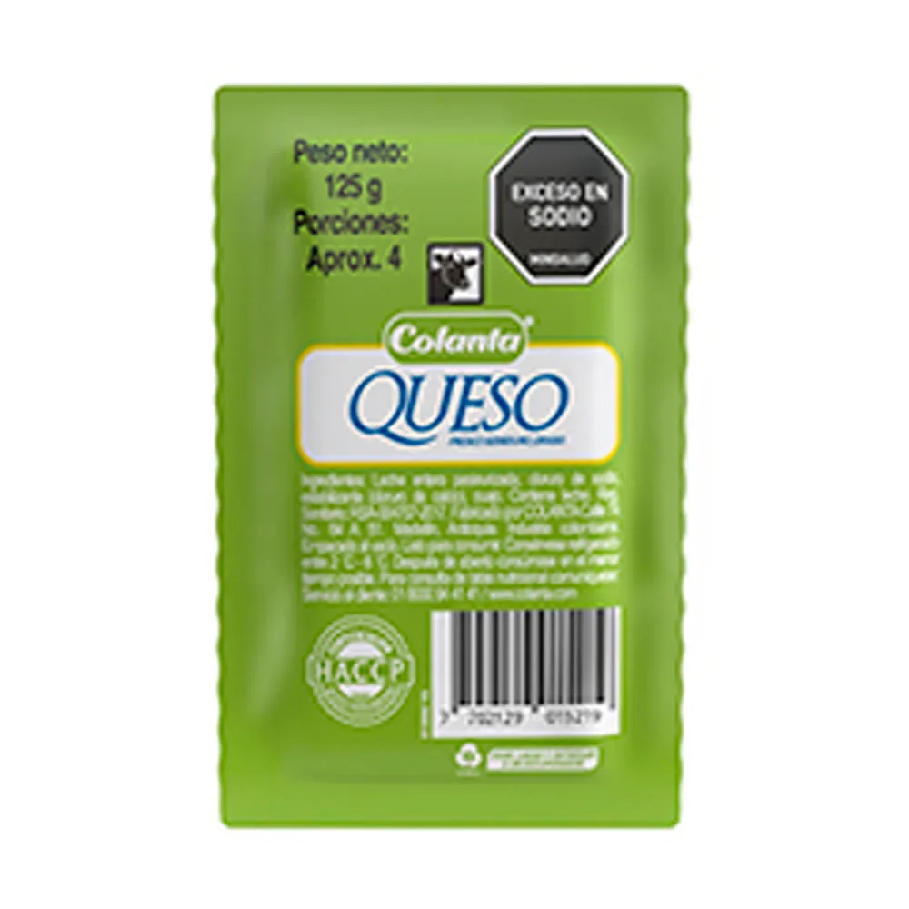 COLANTA Queso Bloque x125g refrigerado COLANTA Queso Bloque x125g refrigerado