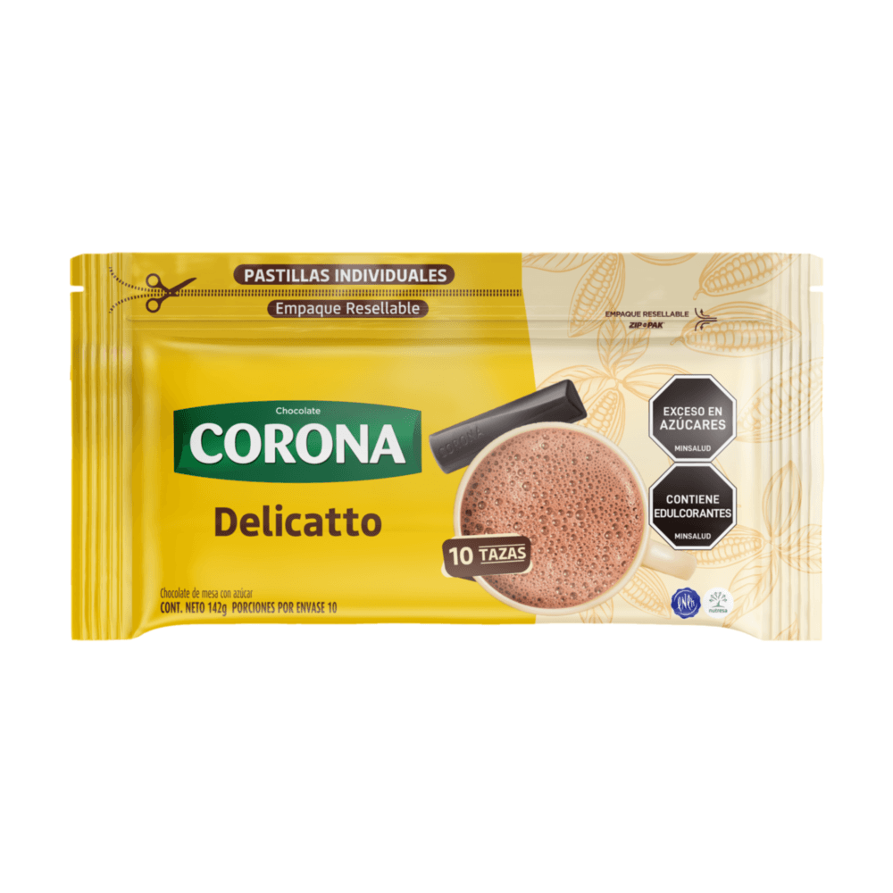 CORONA Delicatto 54% Menos Azucar 142g almacenar en lugar freso