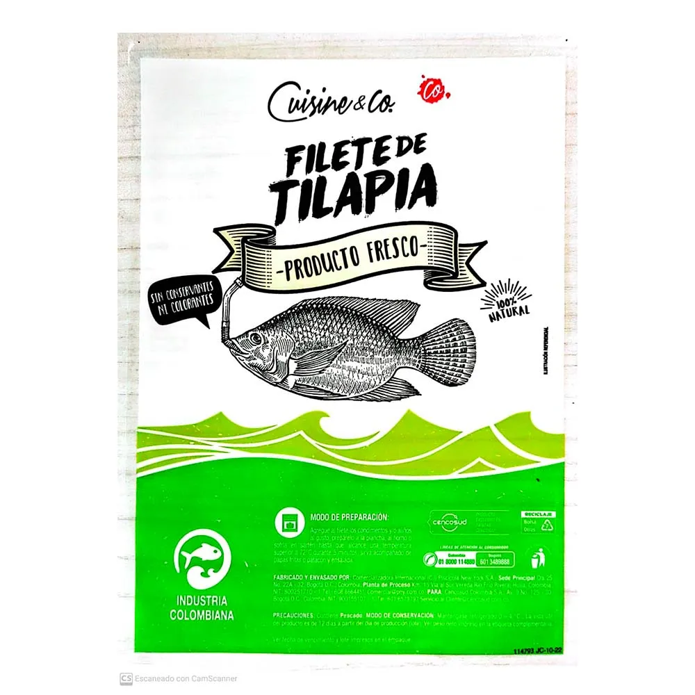 CUISINE & CO NBE MP Filete Tilapia Fresca cuisine&cox500g refrigerado