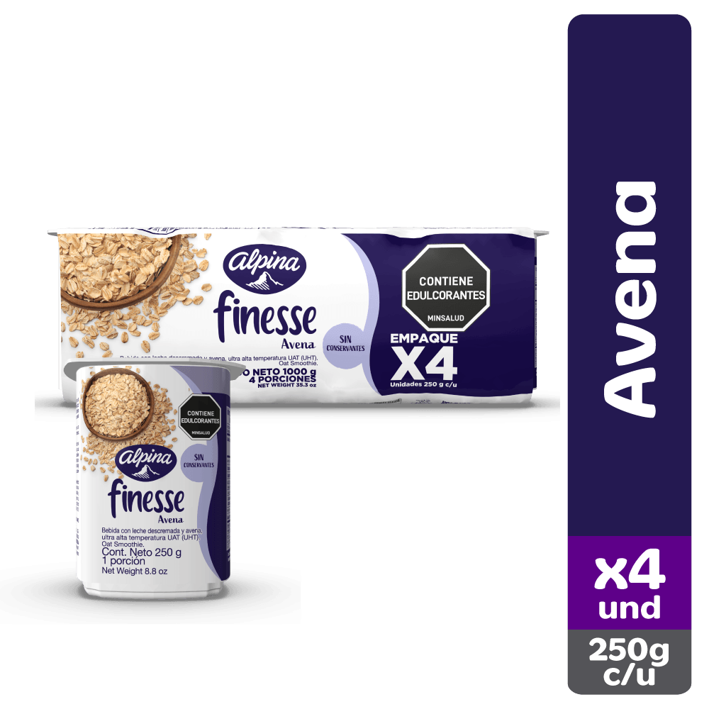 FINESSE Avena 4und 250g refrigerado