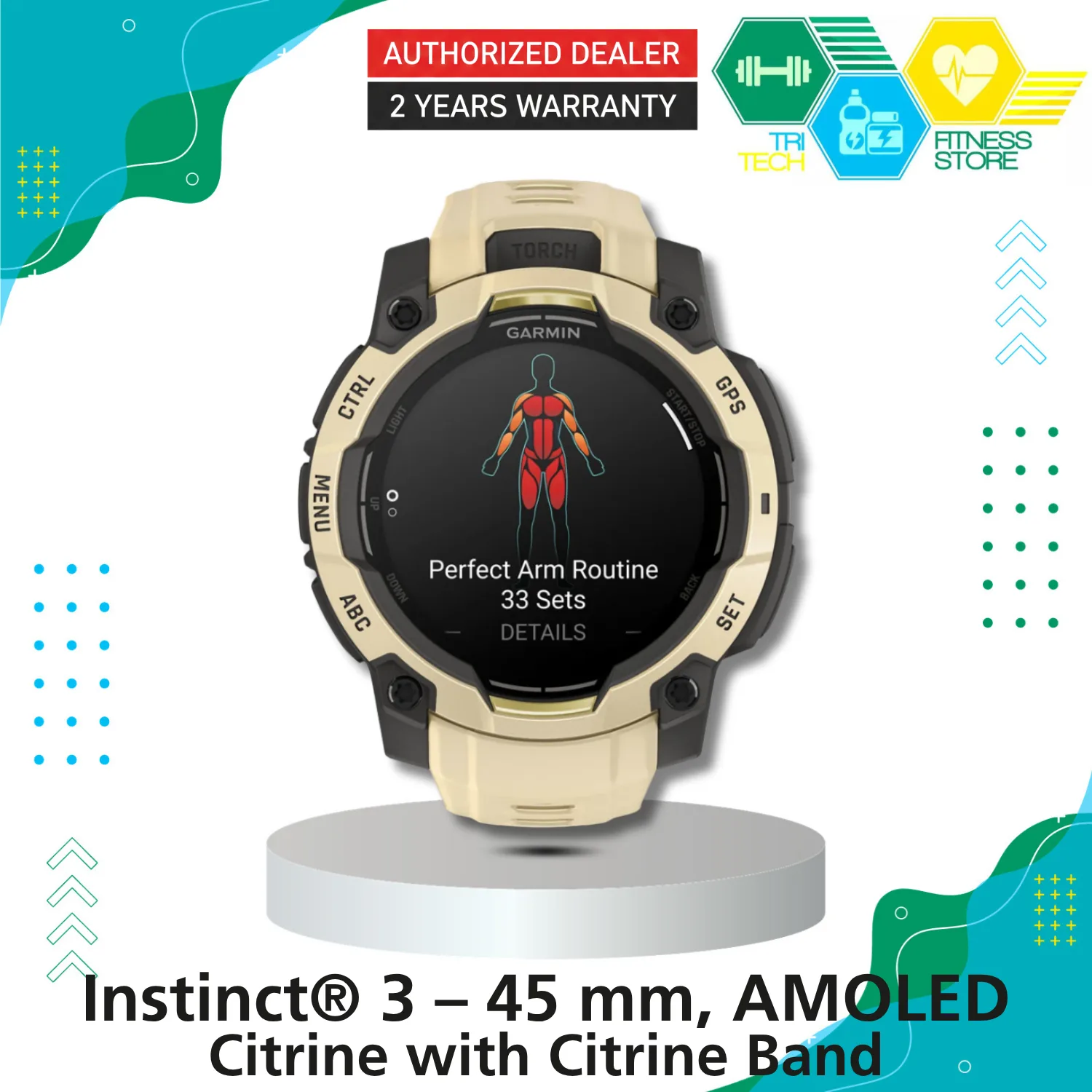 Garmin Instinct 3 Amoled 45mm Citrine Garmin Instinct 3 Amoled 45mm Citrine