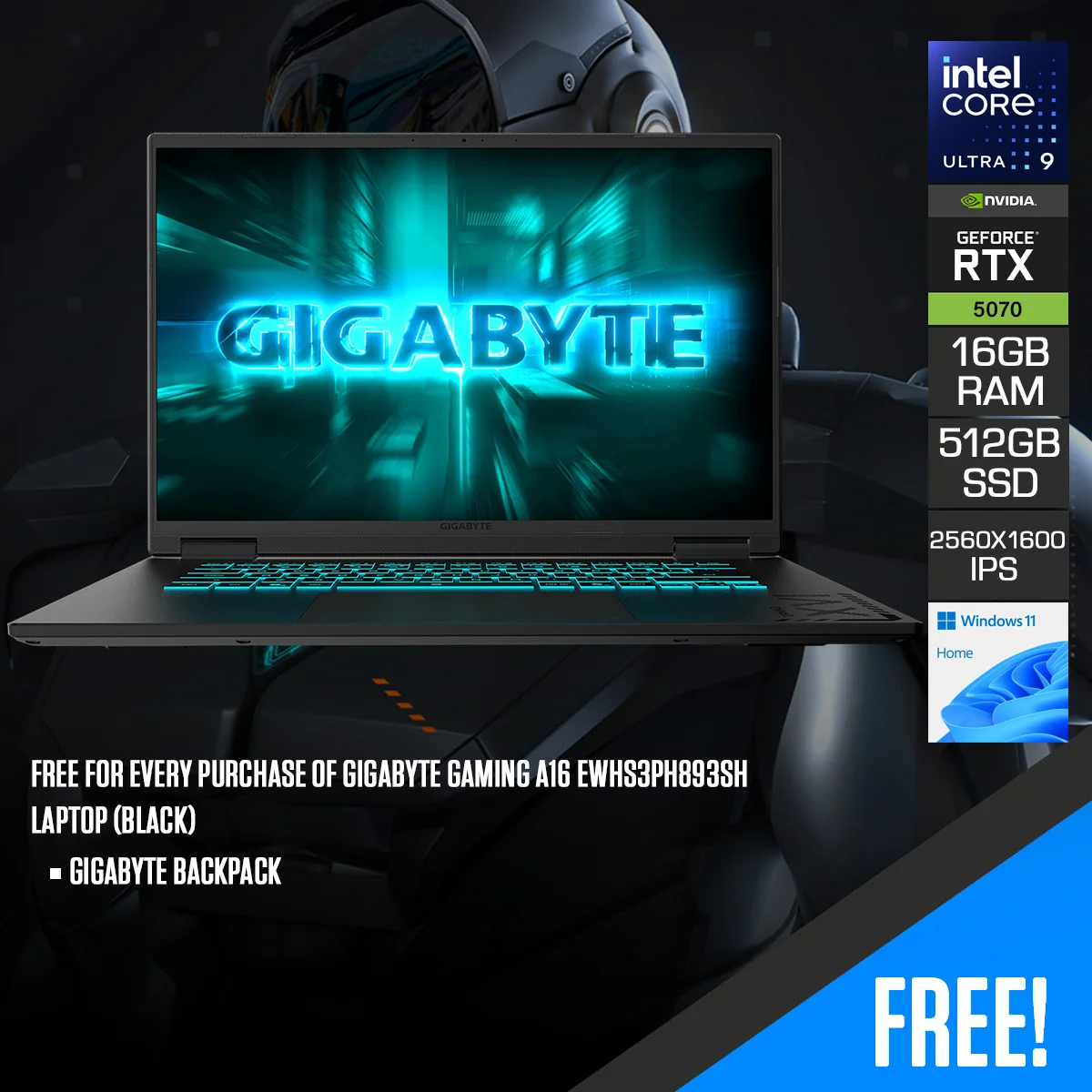 GIGABYTE a16 ewhs3ph893sh 16 Fhd+ 2560x1600 512 GB