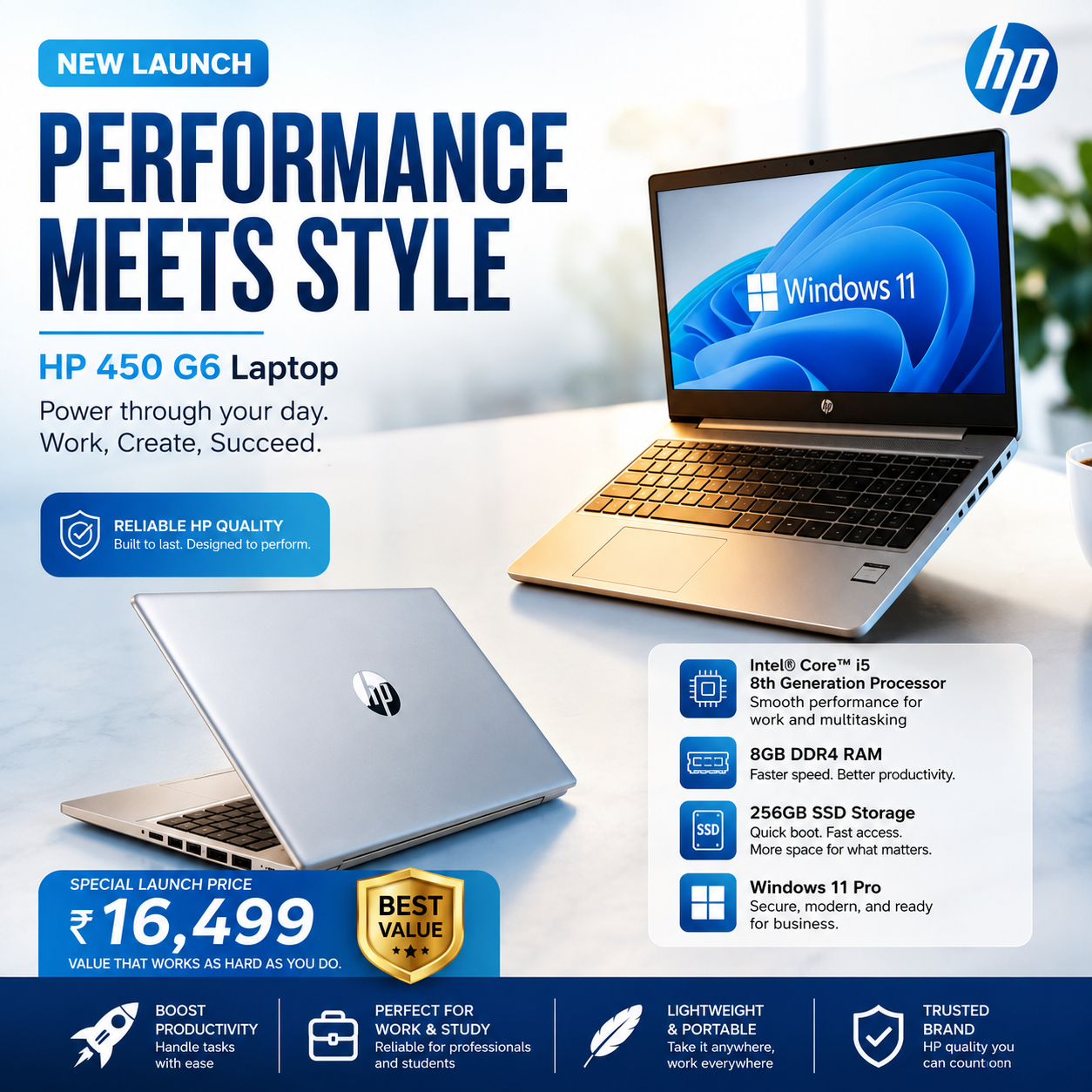 HP 450 g6 Laptop Performance Meets 256 GB