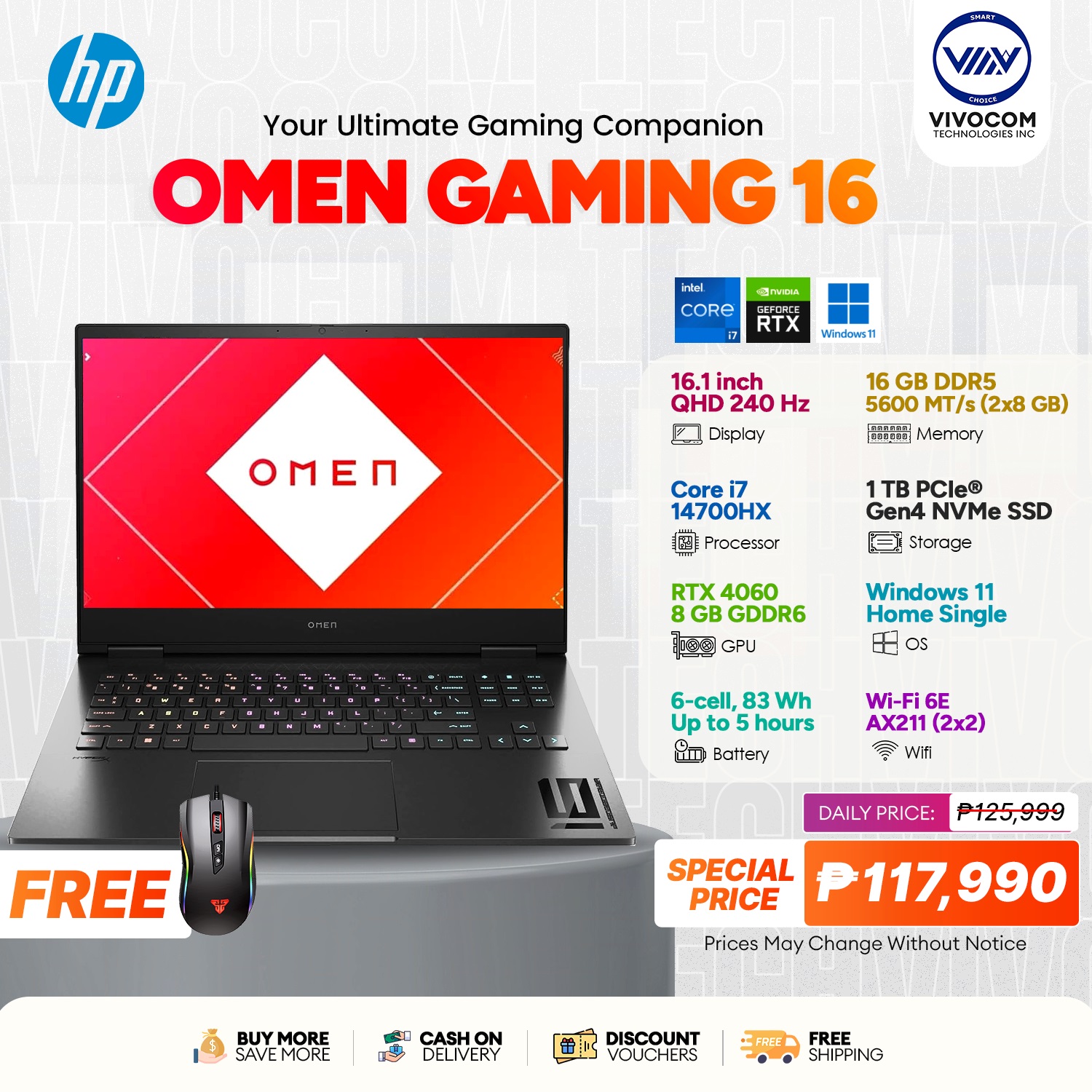 HP Omen Gaming 16-wf1113tx 16 1-in 1 TB