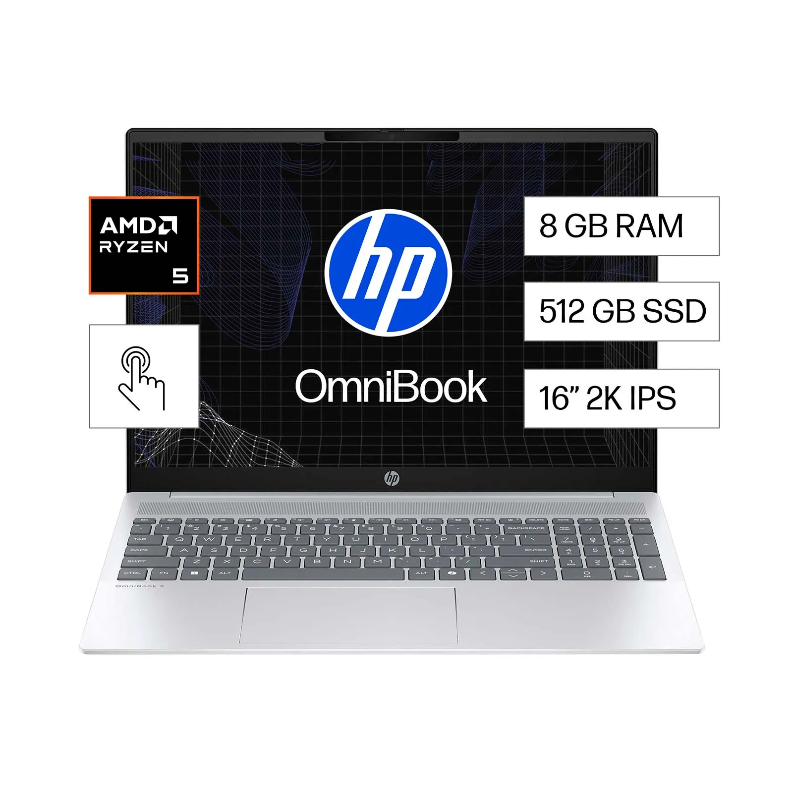 HP Portatil 16-bc1052la De 16 Touch 512 gb ssd