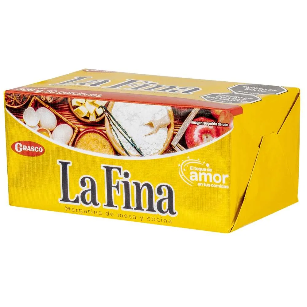 LA FINA Margarina Fina Barra x500g refrigerado