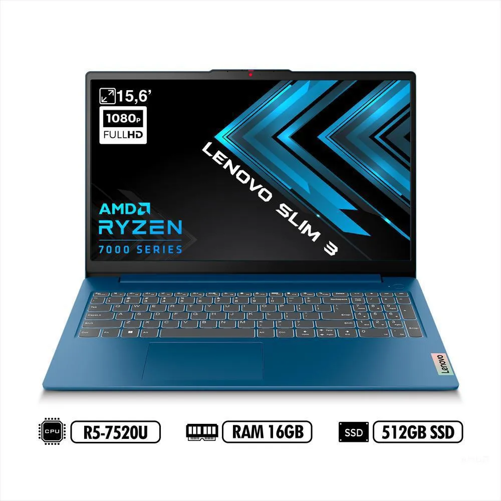 Lenovo Ip Slim 3 15amn8 r5 7520u lpddr5 257 gb a 500 gb