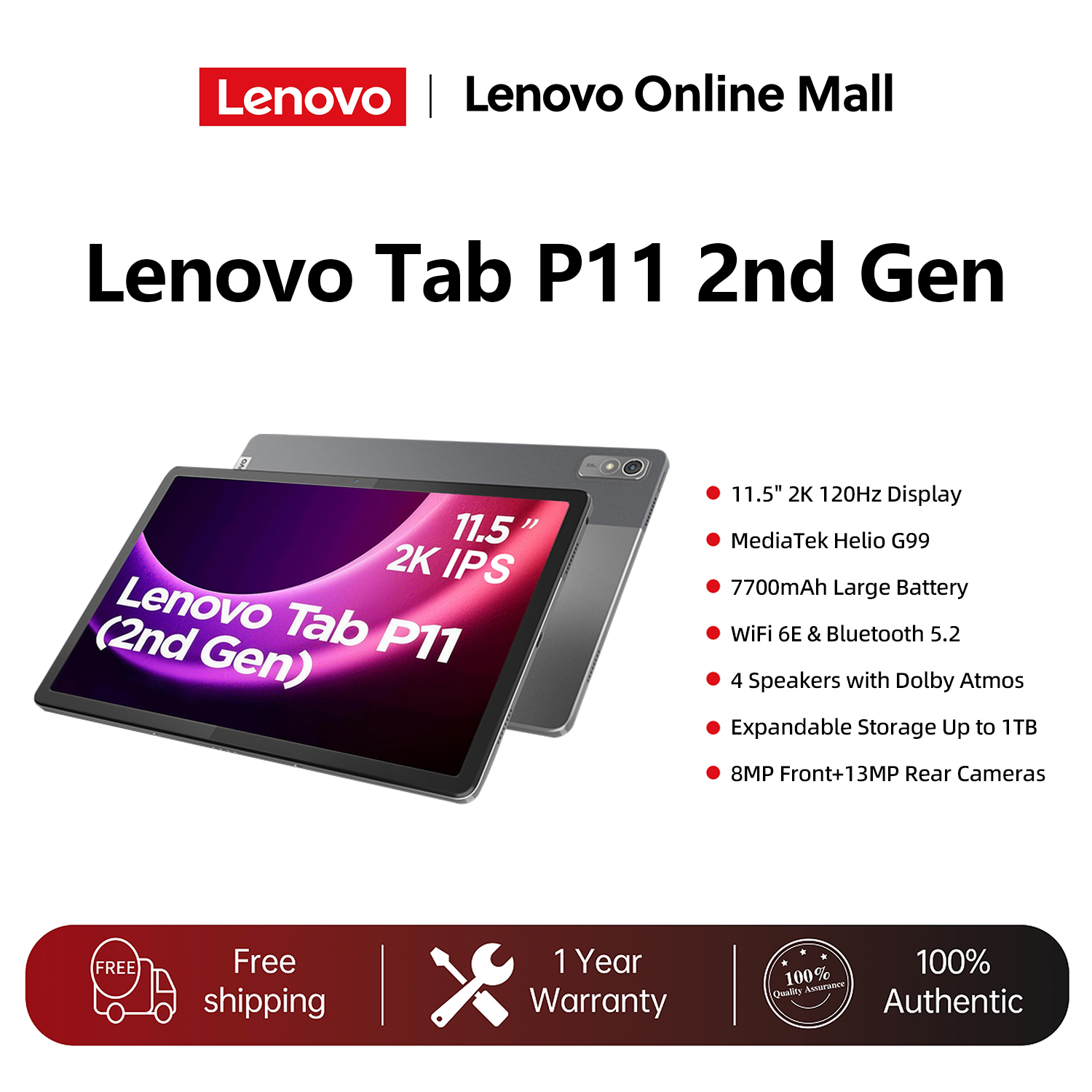 Lenovo Tab p11 2nd Gen Tablet 1 TB