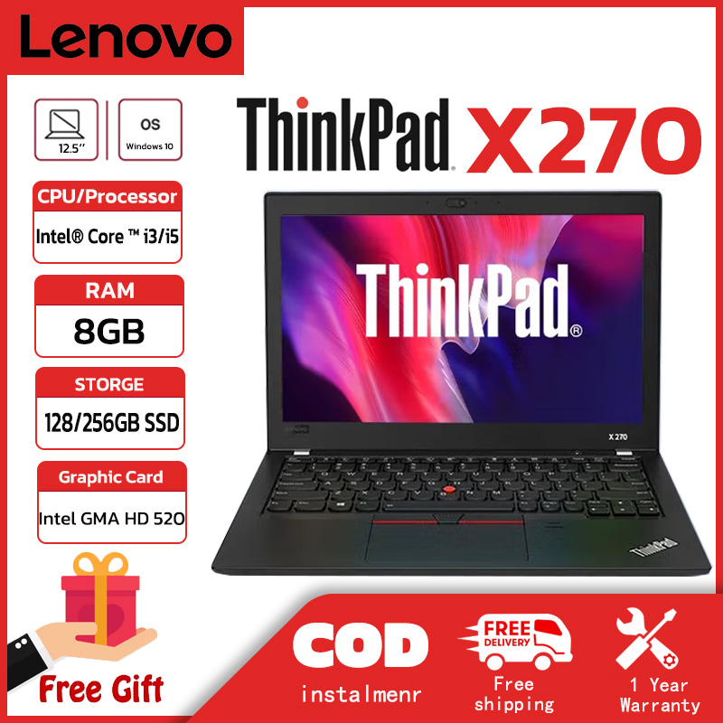 Lenovo Thinkpad x270 Laptop Intel Quad 256 GB