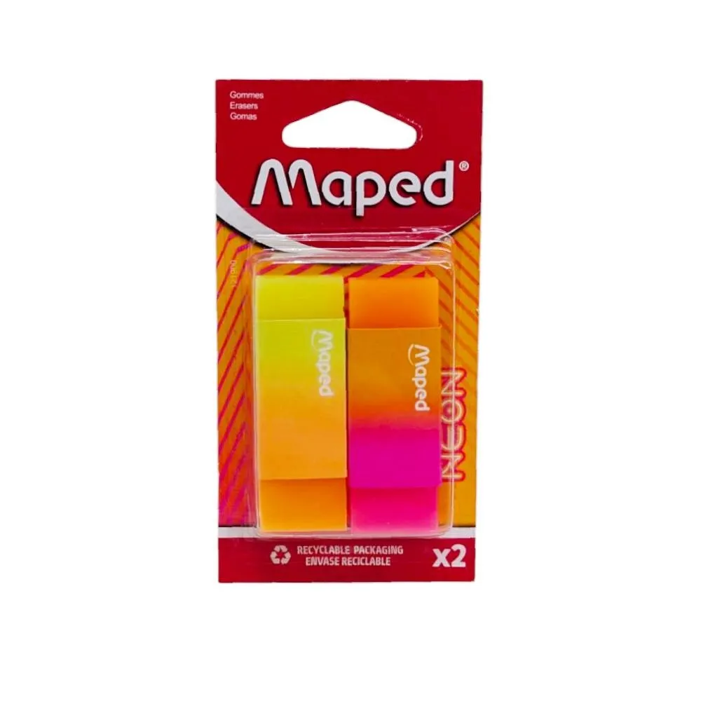 Maped Goma Borrar Neon 2 Piezas