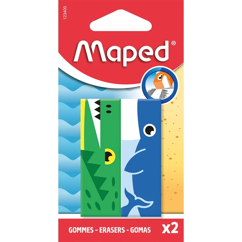 Maped Gomas Borrar Animales 2 Piezas