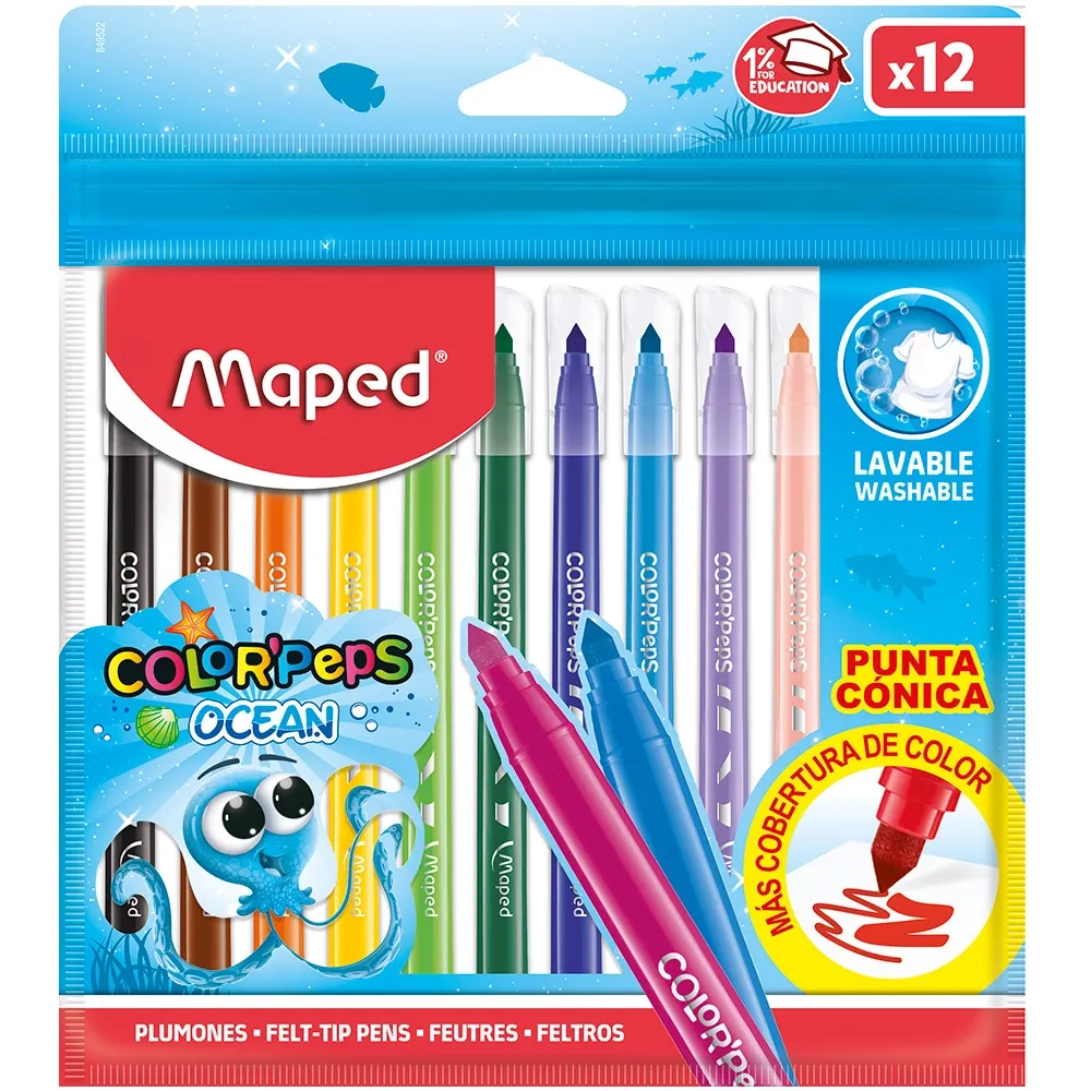 Maped Plumones Lavables 12 Piezas