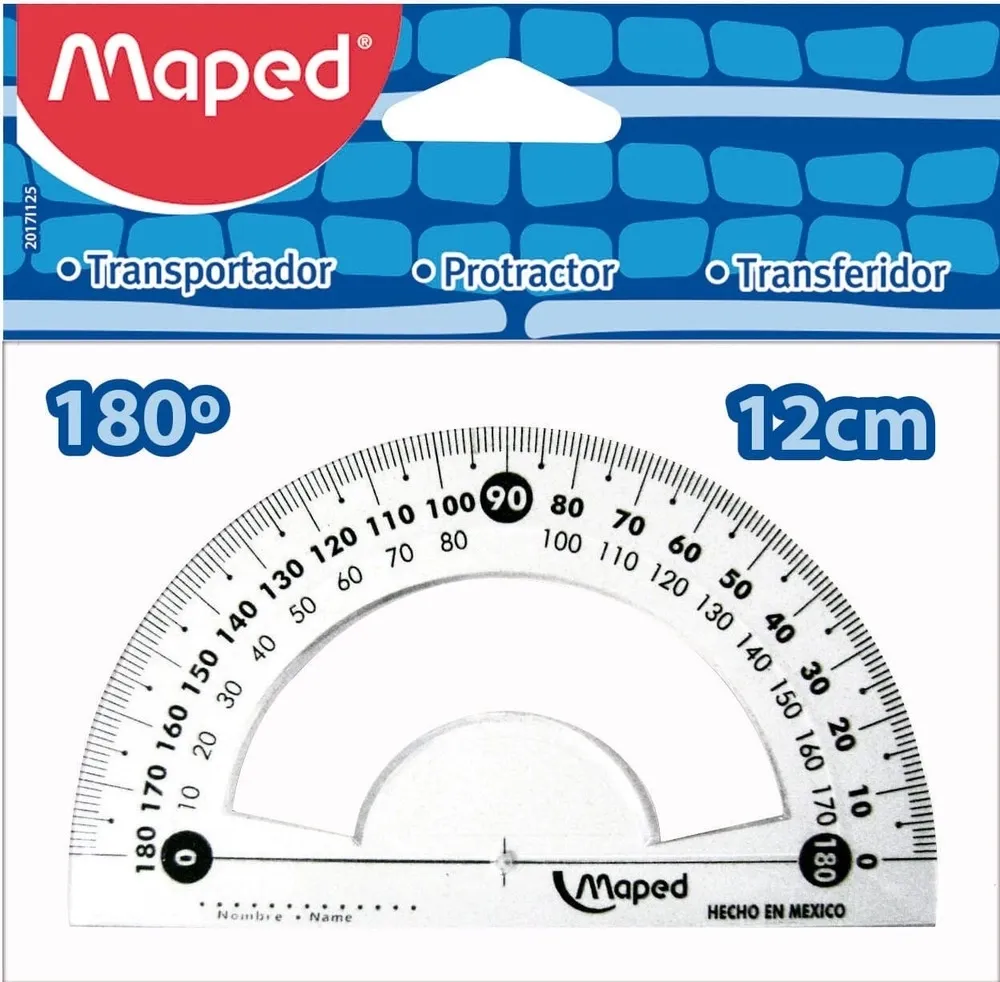 Maped Transportador 180° Transparente Plastico