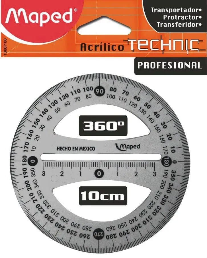 Maped Transportador Technic Profesional 360° Plastico
