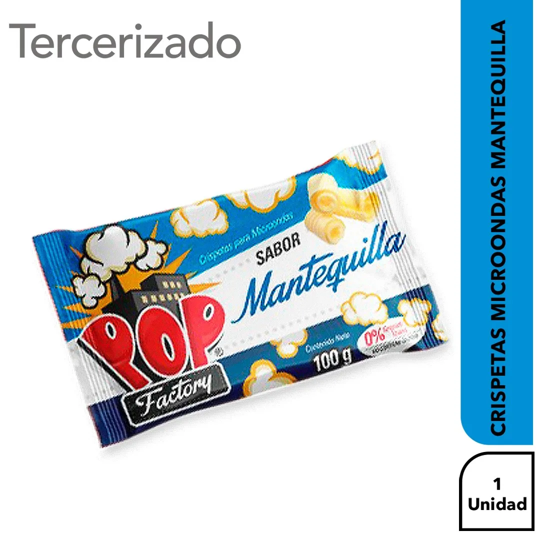 POP FACTORY Crispetas Popfactory Microondas Mantequilla 100g conservar en un ambiente fresco libre de humedad POP FACTORY Crispetas Popfactory Microondas Mantequilla 100g conservar en un ambiente fresco libre de humedad