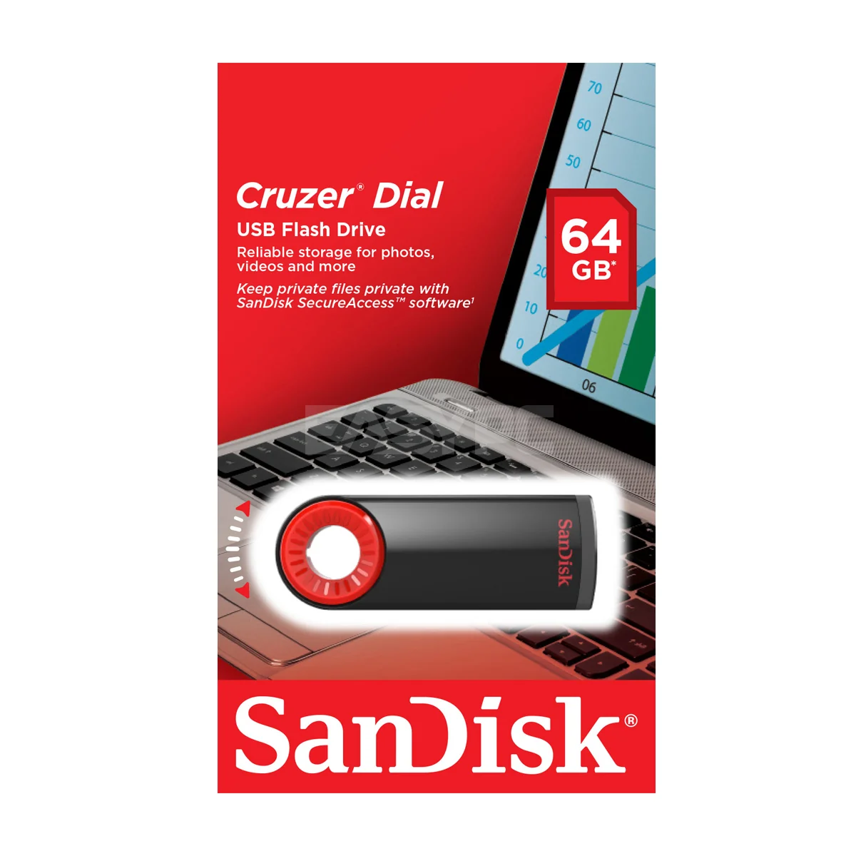 SanDisk Cruzer Dial Flashdrive 64 GB