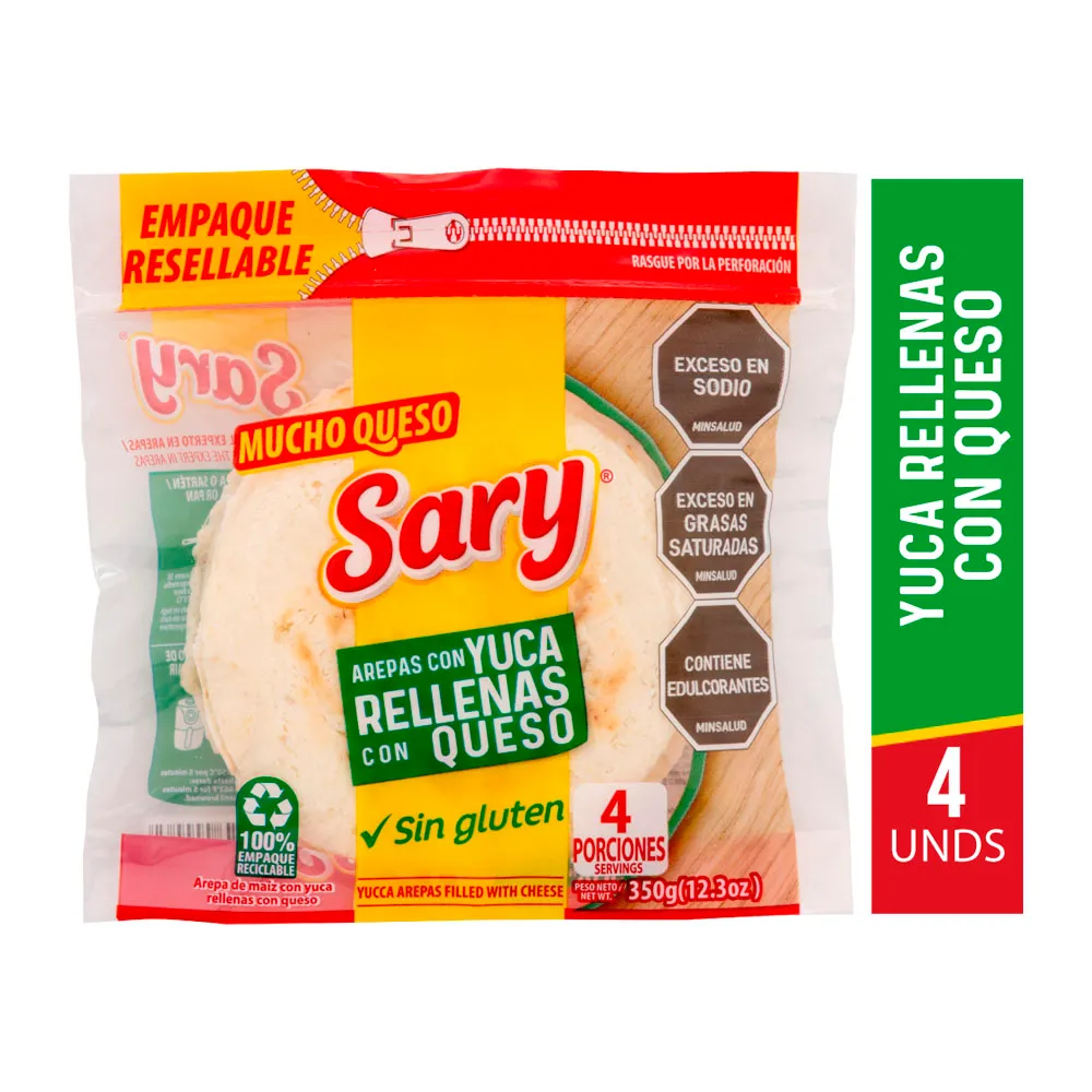 SARY Arepas Yuca Rellenas Queso x4und refrigerado