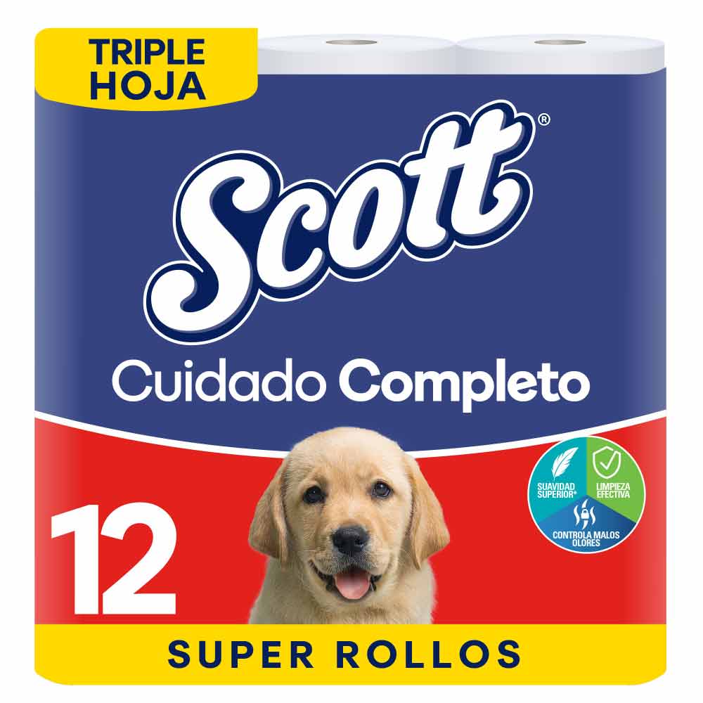 SCOTT Papel Higienico Cuidado Completo Hoja