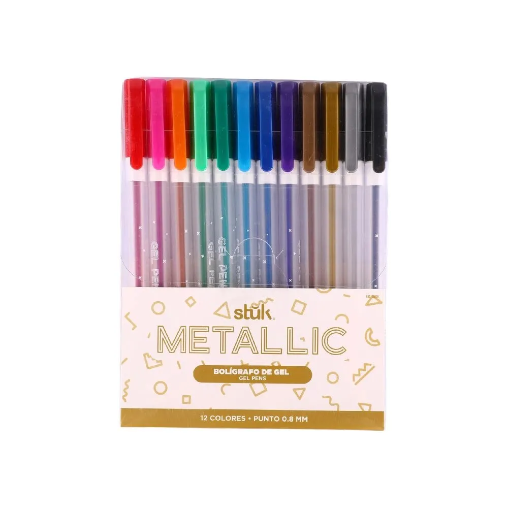 Stuk Boligrafos Gel Fino 12 Piezas