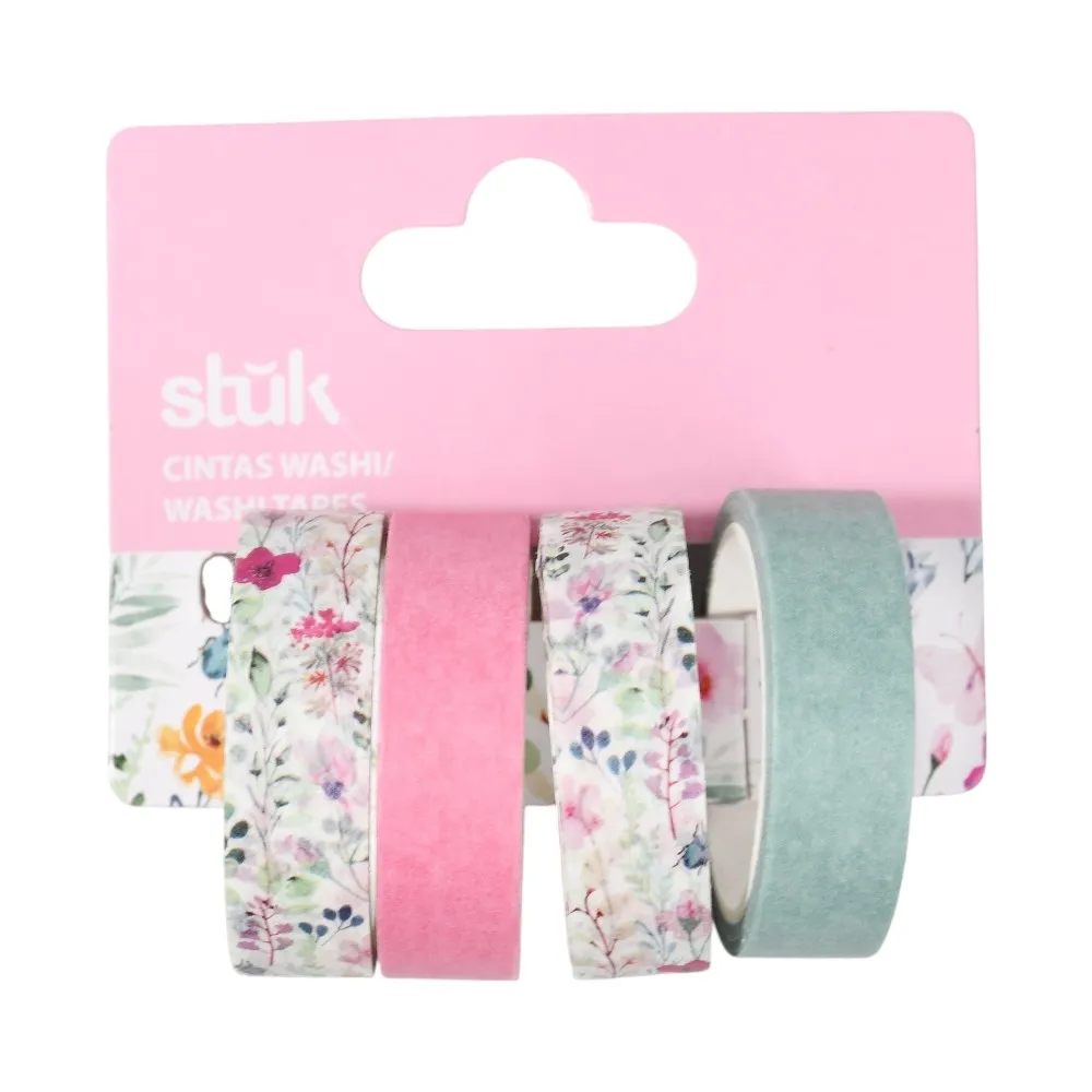 Stuk Cinta Washi Flores 4 Piezas