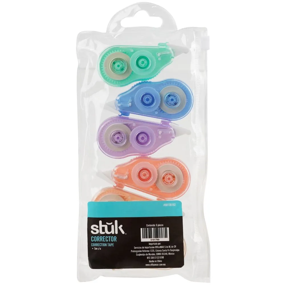 Stuk Corrector Cinta Transparente Surtido 6