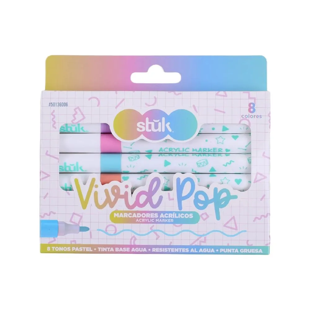 Stuk Marcadores Acrilicos Vivid Pop Punta