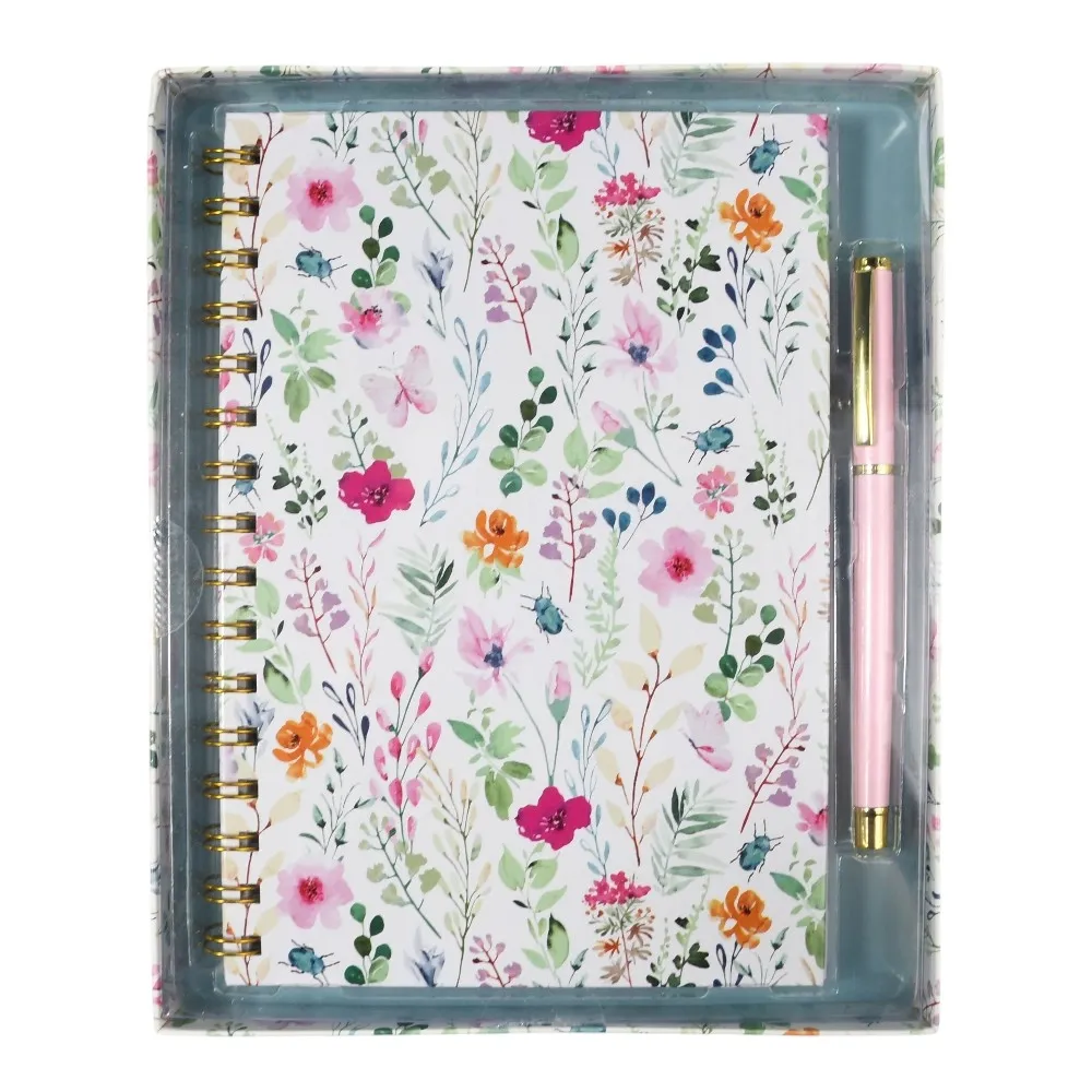 Stuk Set Escolar Flores Cuaderno Boligrafo