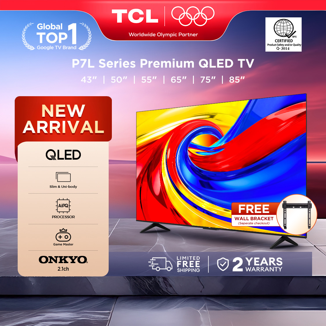TCL p7l Series Qled TV 43 TCL p7l Series Qled TV 43