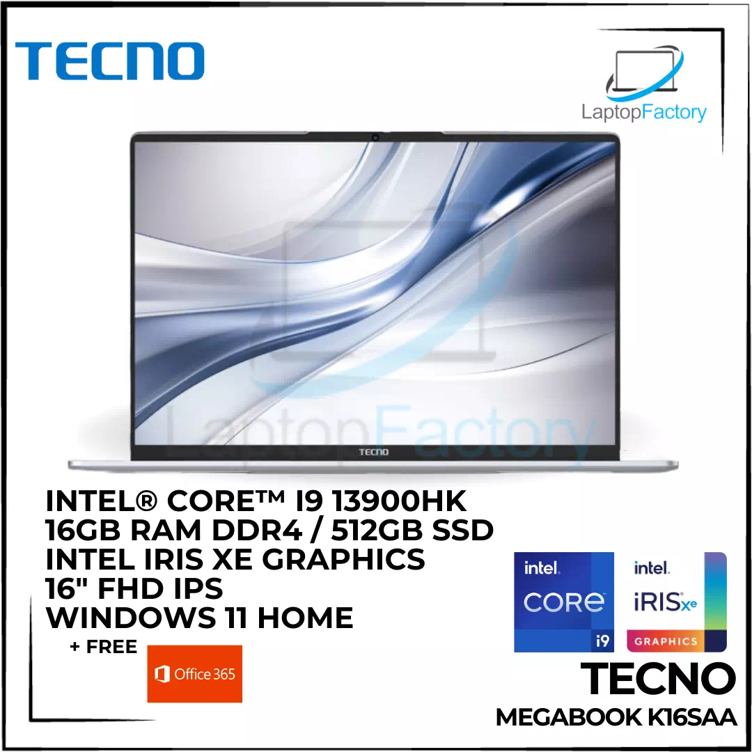 Tecno Megabook k16saa i9 13900hk Ssd 16 GB