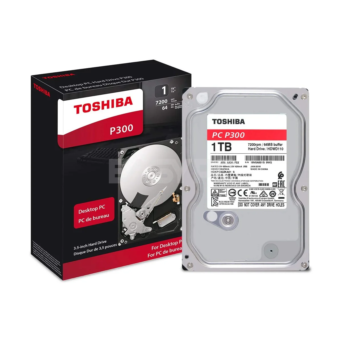 Toshiba p300 3 5 Sata Harddisk 1 TB