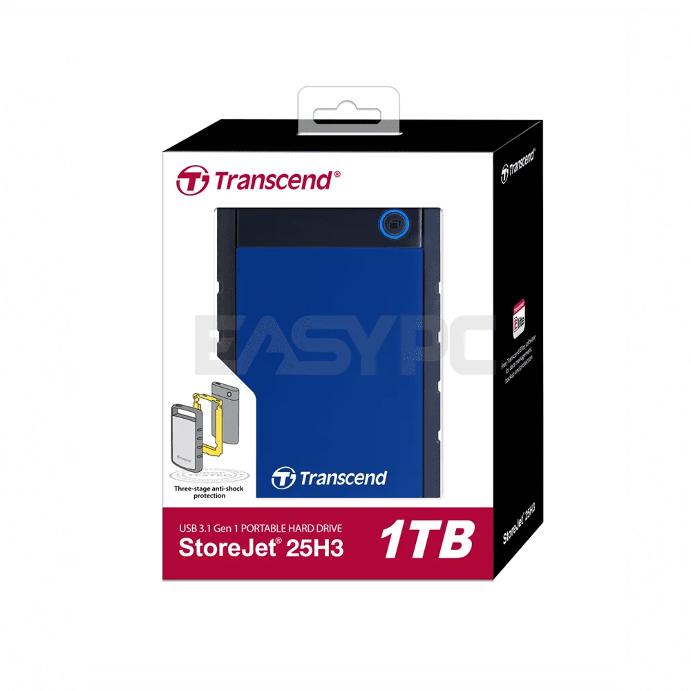 Transcend ts1tsj25h3b Shock Proof Storejet 2 1 TB