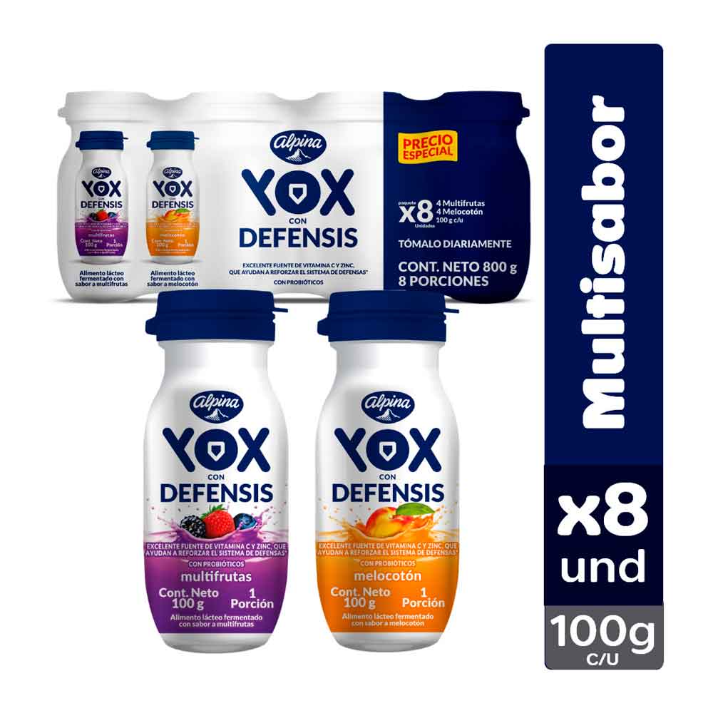 YOX Alimento Lacteo Defensis Surtido x8und refrigerado